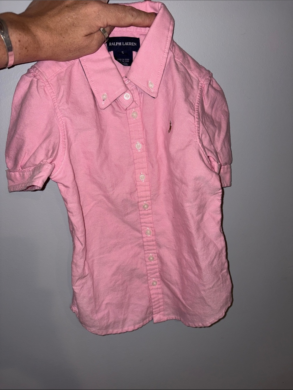 5T Ralph Lauren Pink Oxford Short-Sleeve Shirt
